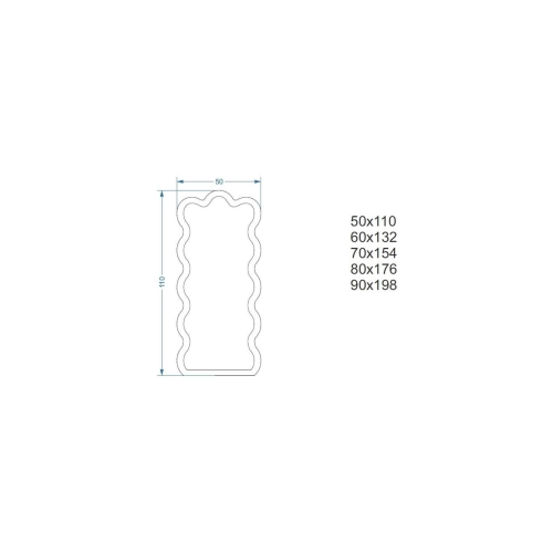 Lustro nieregularne w ramie mdf - WAVE – Blobs Mirrors Czarna Rama